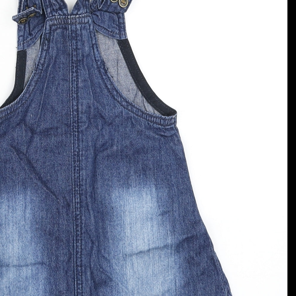 NXT Girls Blue  Denim Pinafore/Dungaree Dress  Size 9-12 Months