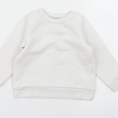 Mothercare Girls White   Pullover T-Shirt Size 9-12 Months