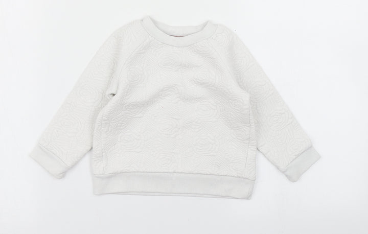 Mothercare Girls White   Pullover T-Shirt Size 9-12 Months
