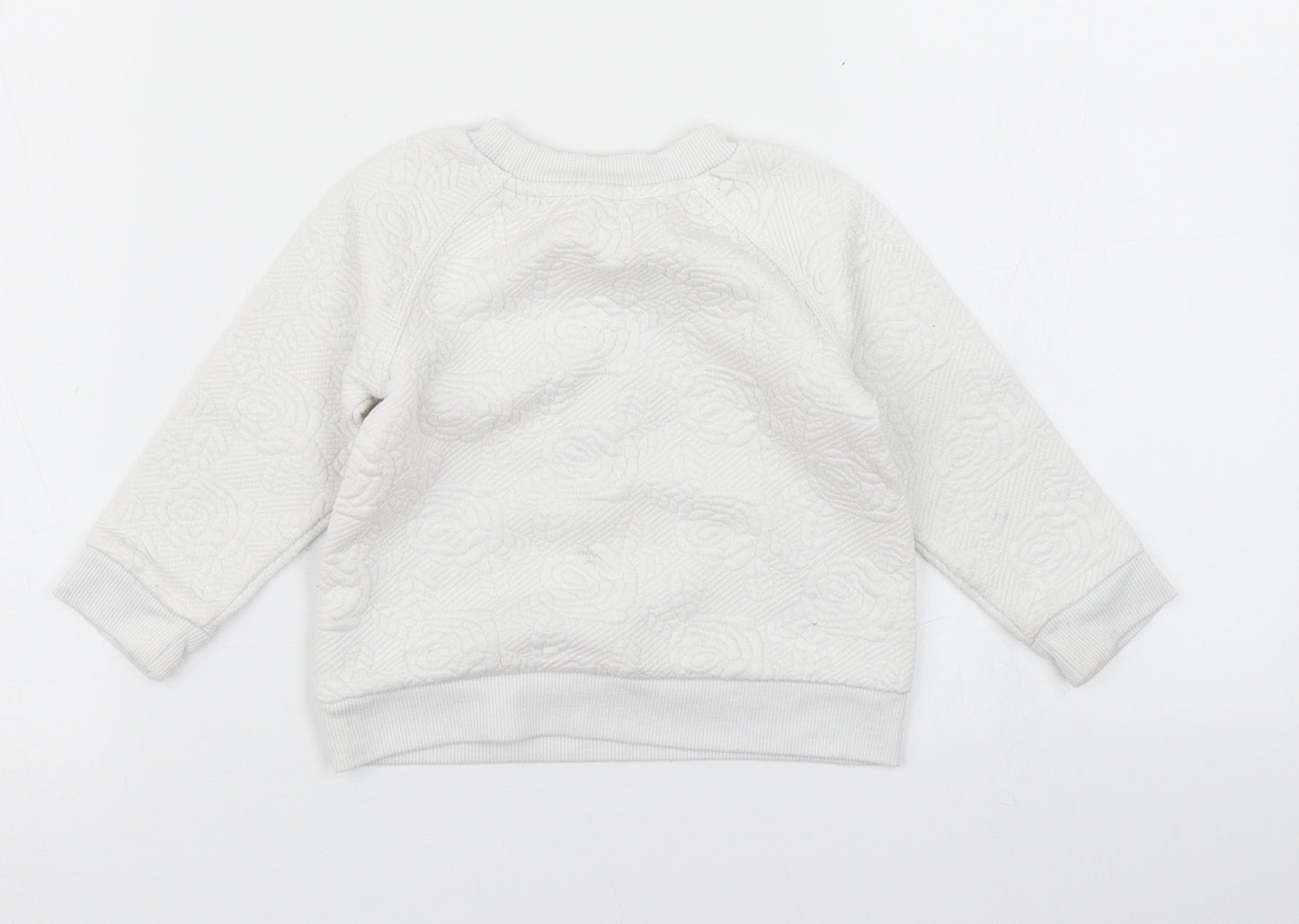 Mothercare Girls White   Pullover T-Shirt Size 9-12 Months