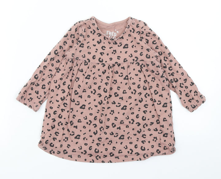 F&F Girls Brown Animal Print A-Line Size 9-12 Months