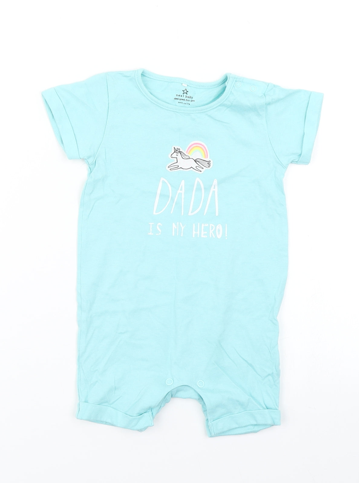 NEXT Girls Blue   Romper One-Piece Size 9-12 Months  - Unicorn