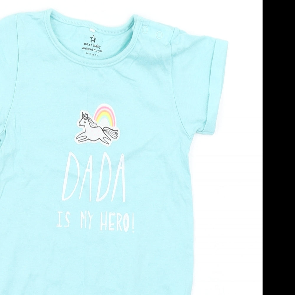 NEXT Girls Blue   Romper One-Piece Size 9-12 Months  - Unicorn