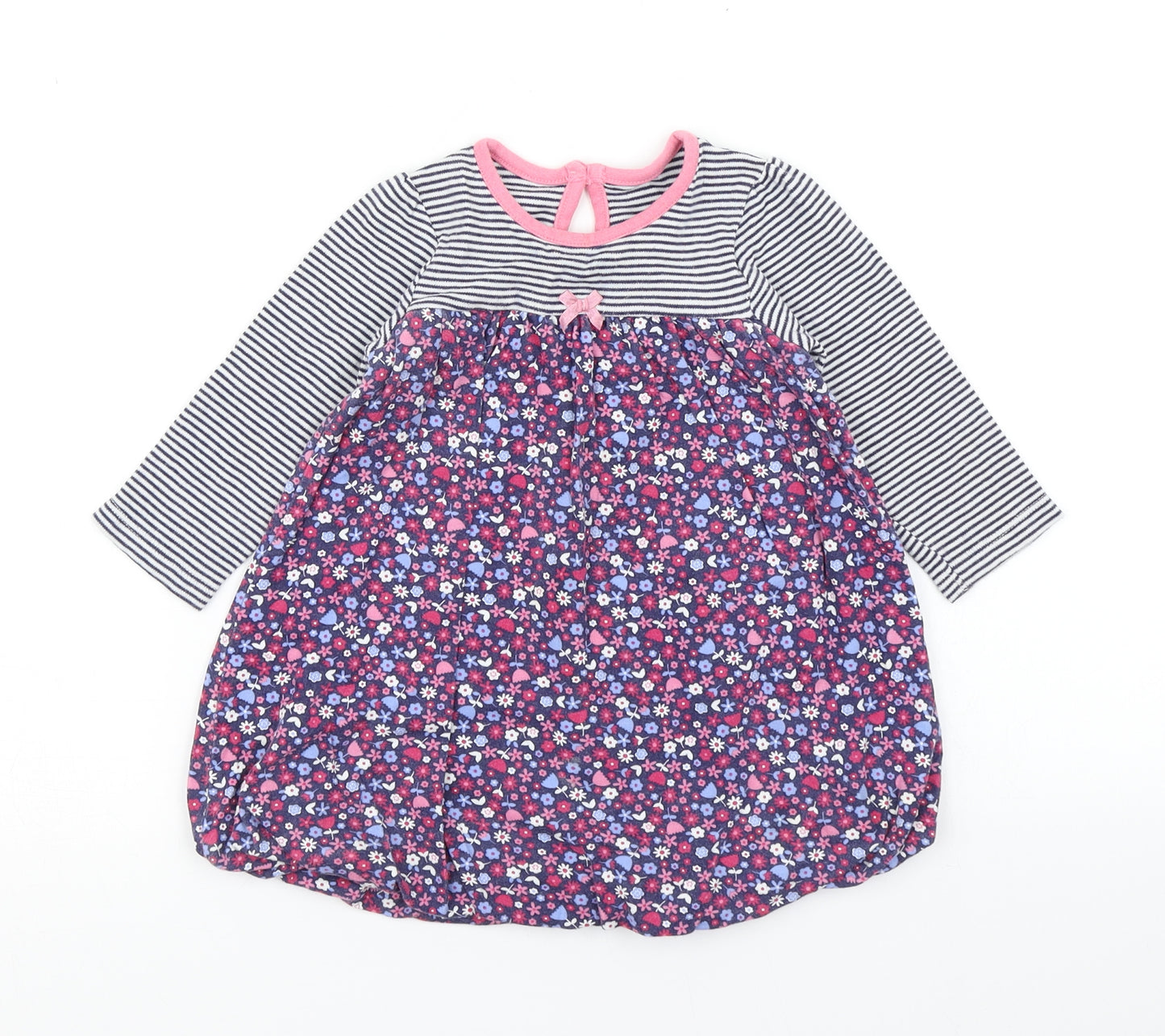 George Girls Blue Floral  A-Line  Size 9-12 Months