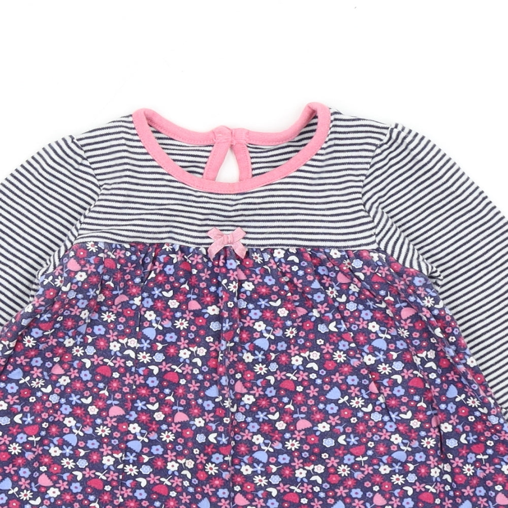 George Girls Blue Floral  A-Line  Size 9-12 Months