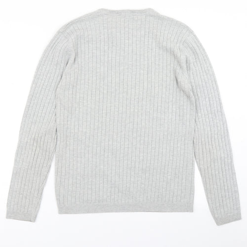 Urban Spirit Mens Grey  Knit Pullover Jumper Size L