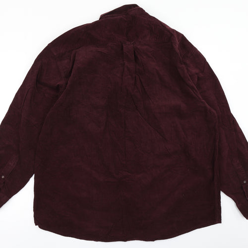 EWM Mens Purple  Corduroy  Button-Up Size XL
