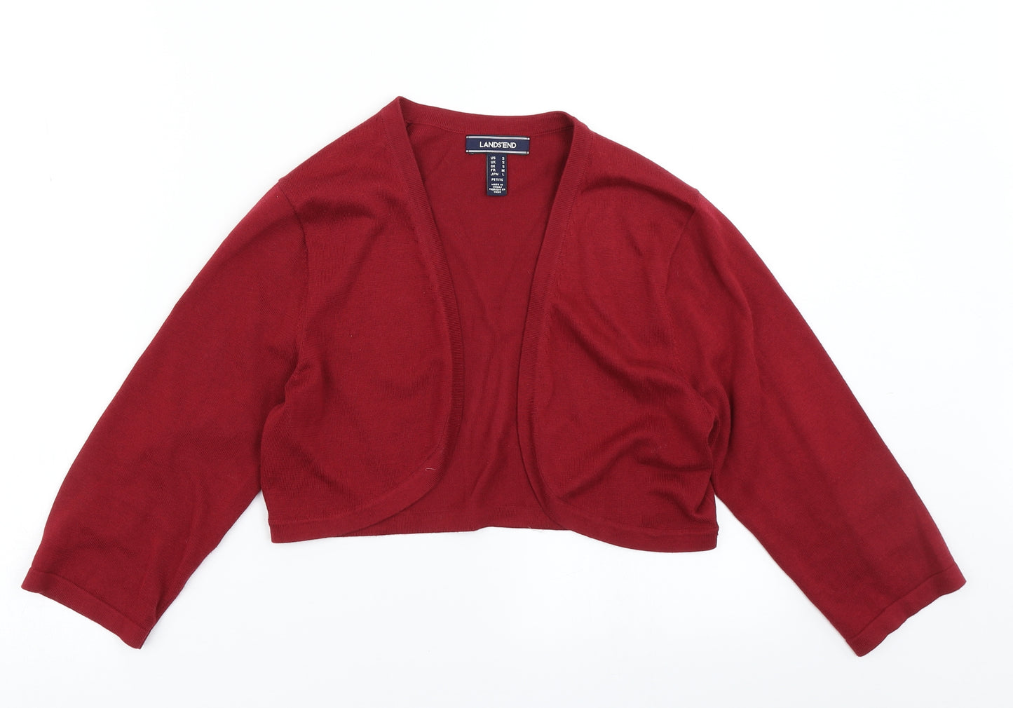 Lands' End Womens Red  Knit Cardigan Jumper Size S