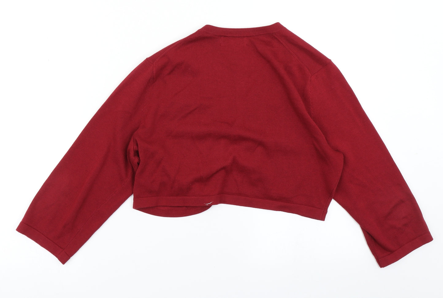 Lands' End Womens Red  Knit Cardigan Jumper Size S