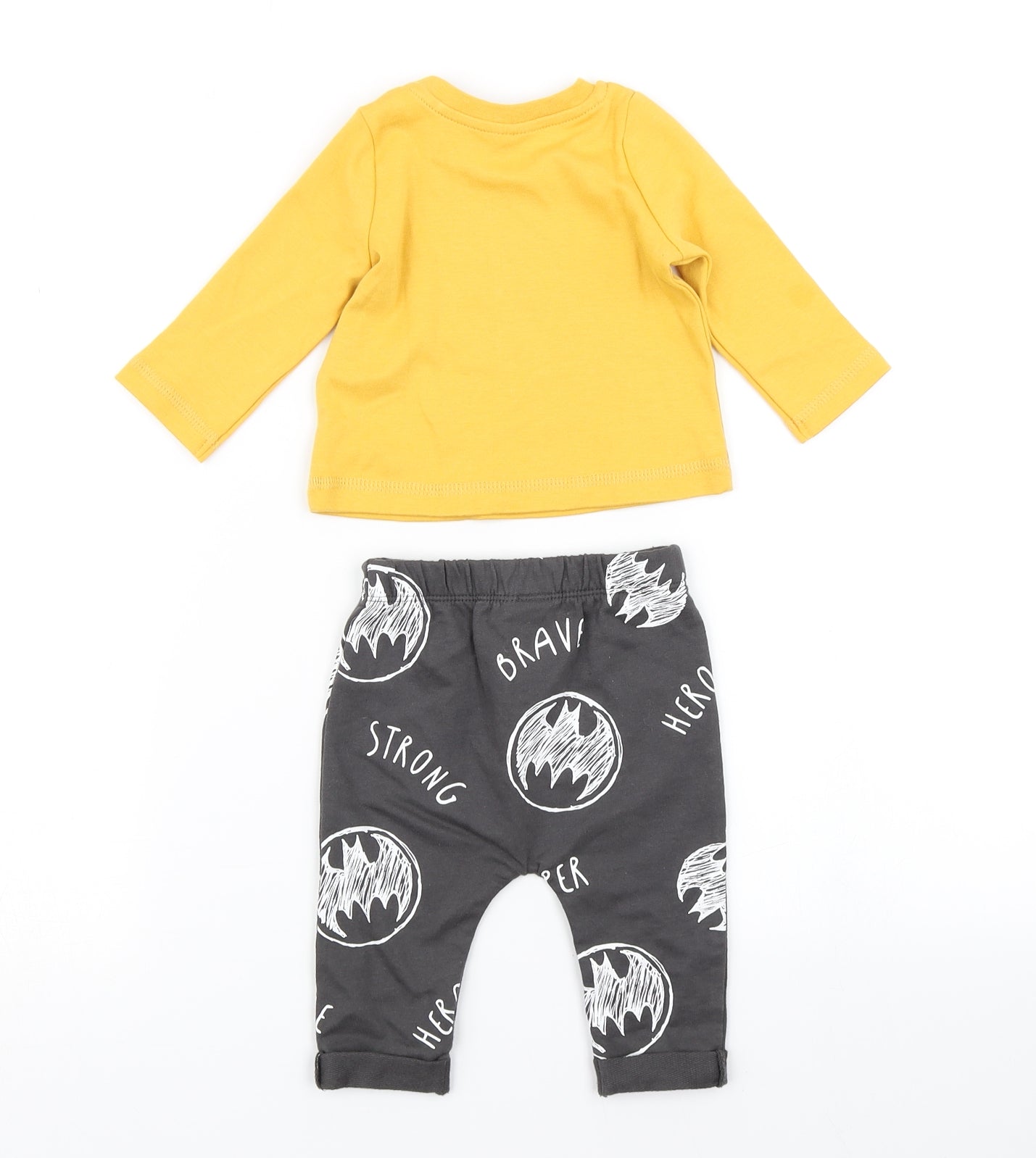 Matalan Boys Yellow   Trousers Set Outfit/Set Size 0-3 Months  - Batman