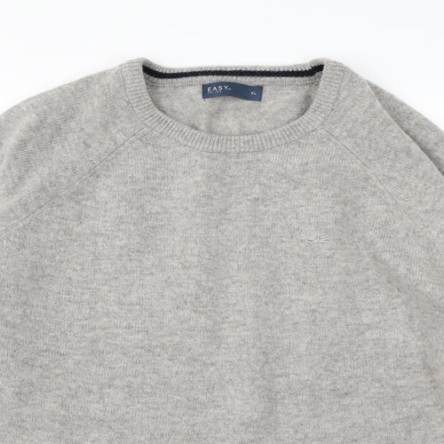 Easy Mens Grey  Knit Pullover Jumper Size XL