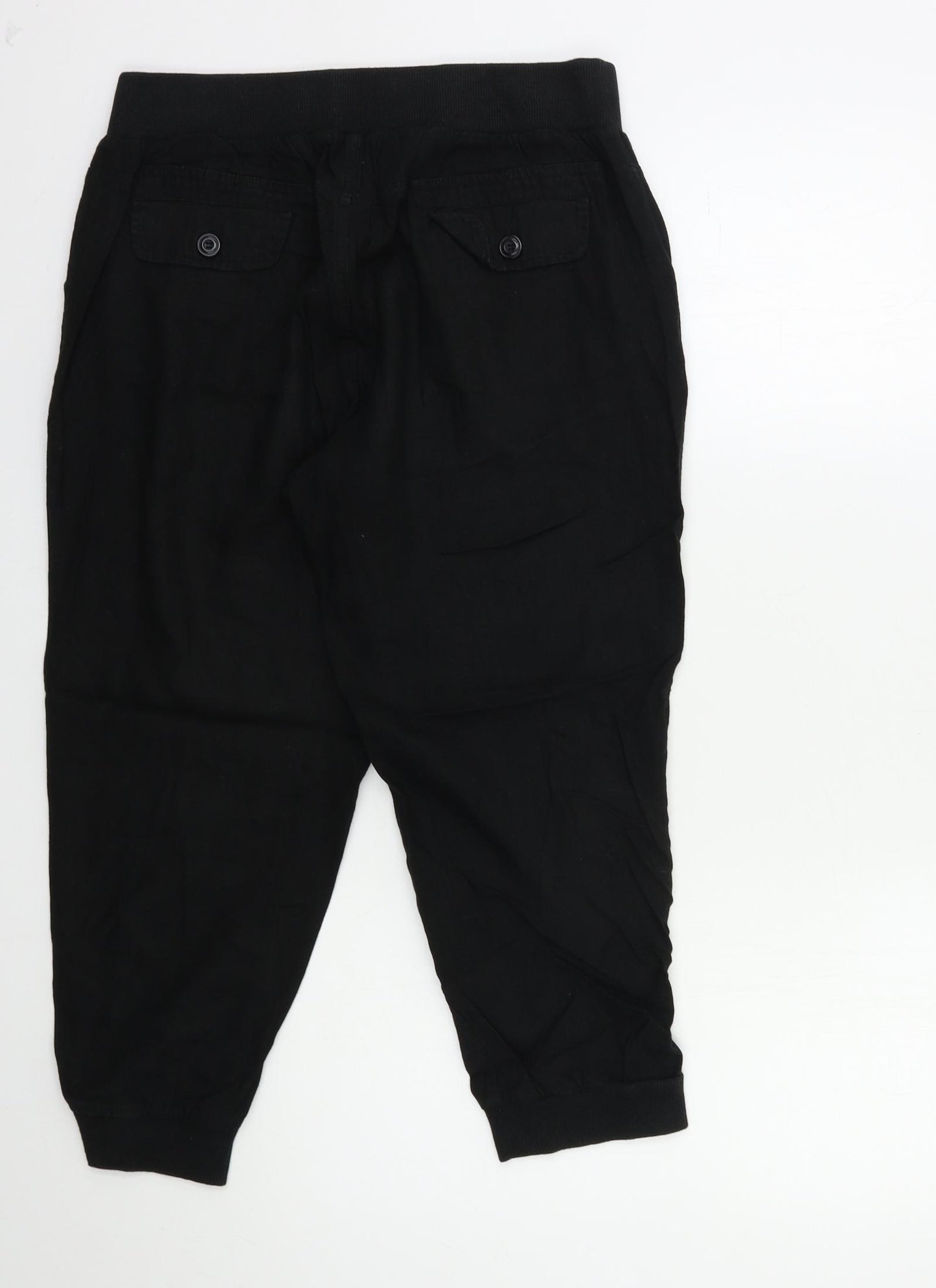 Peacocks Womens Black   Cropped Trousers Size 10 L22 in