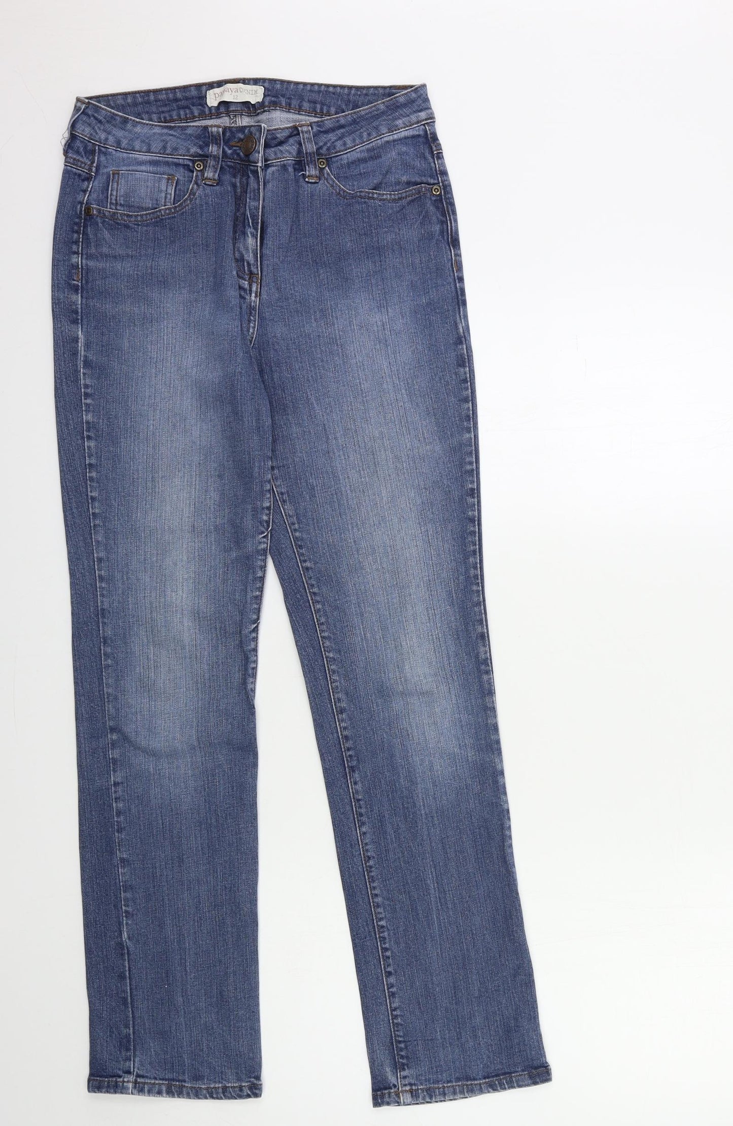 Papaya Womens Blue  Denim Straight Jeans Size 12 L30 in