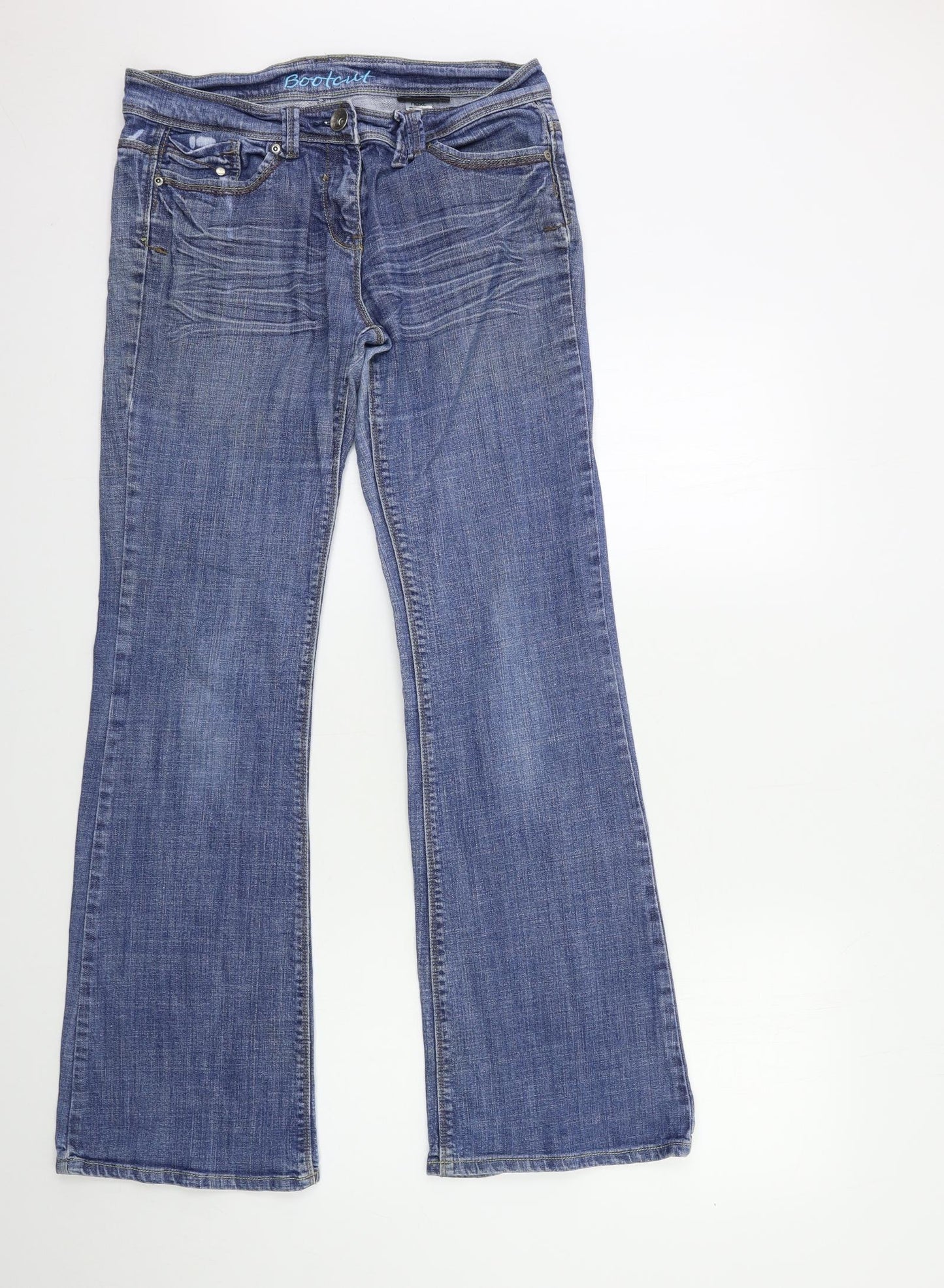 NEXT Womens Blue  Denim Flared Jeans Size 12 L32 in