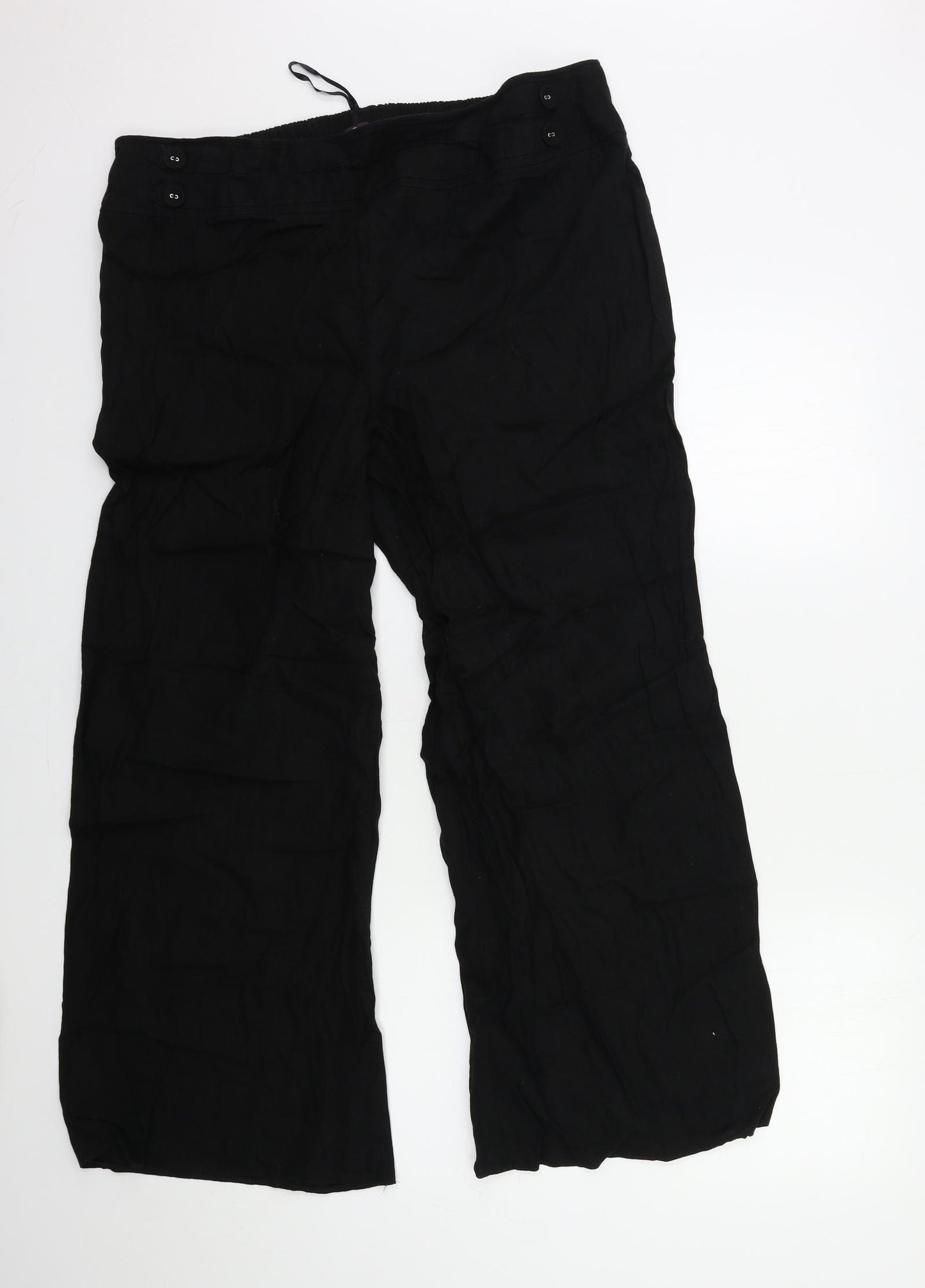Evans Womens Black   Trousers  Size 24 L29 in