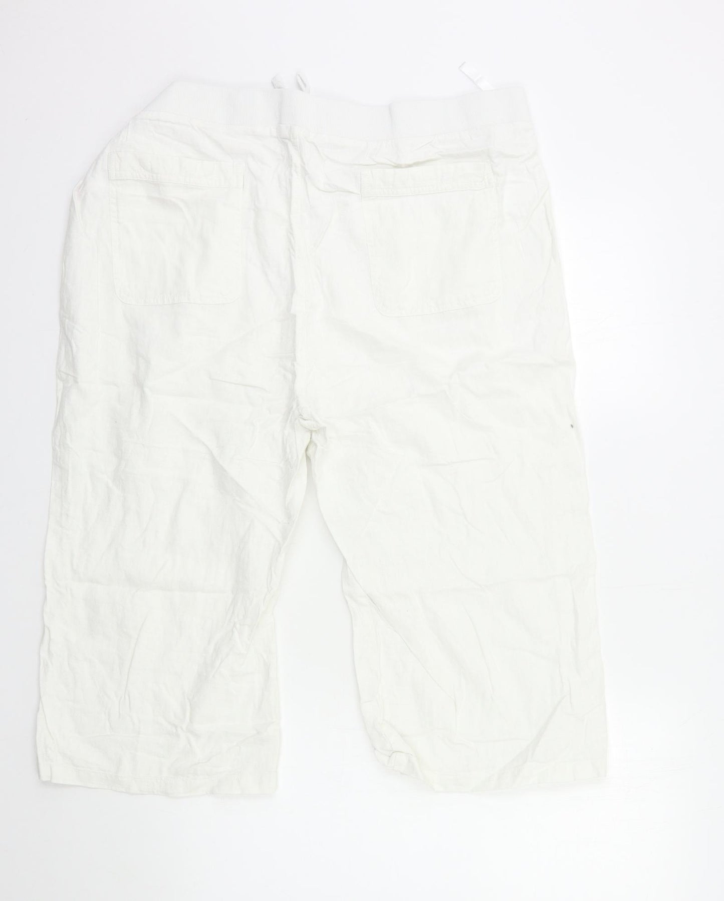 Peacocks Womens White   Cropped Trousers Size 20 L20 in