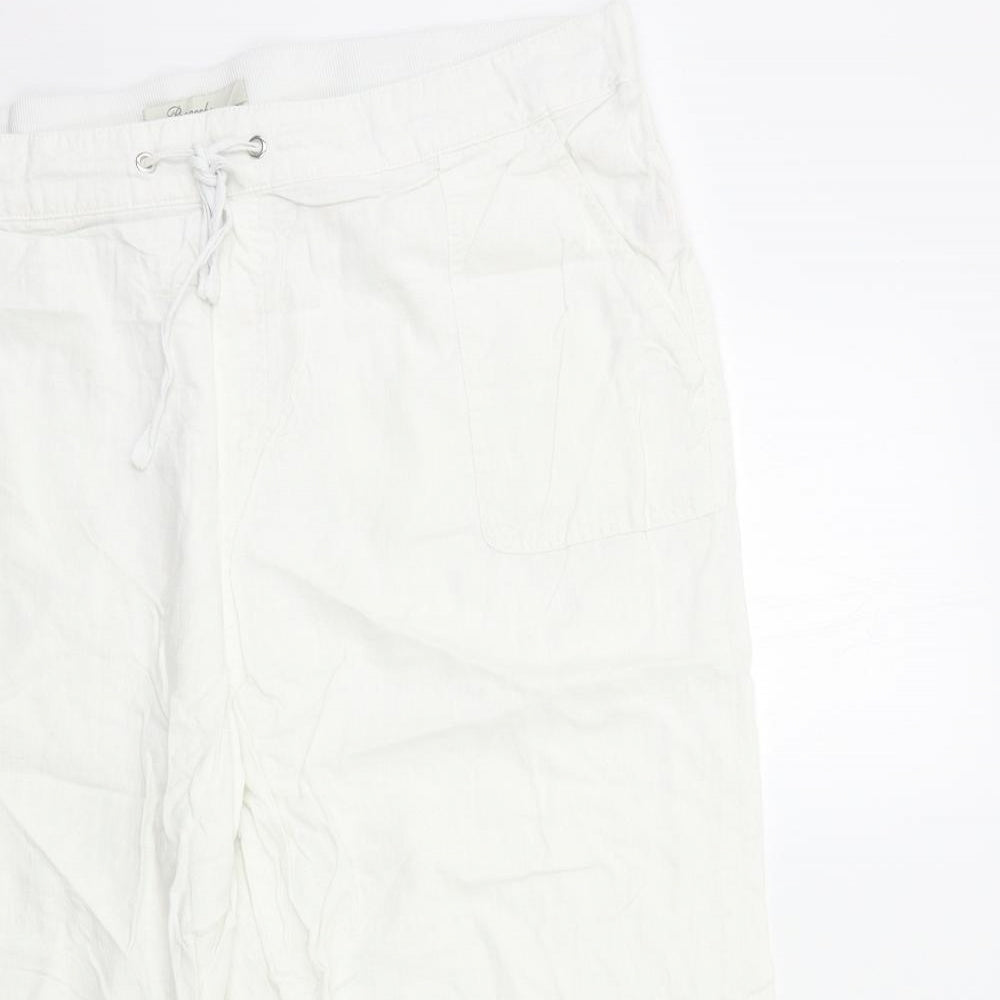 Peacocks Womens White   Cropped Trousers Size 20 L20 in
