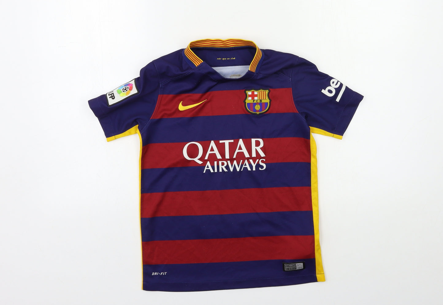 FC Barcelona Boys Red Striped  Basic T-Shirt Size 8-9 Years