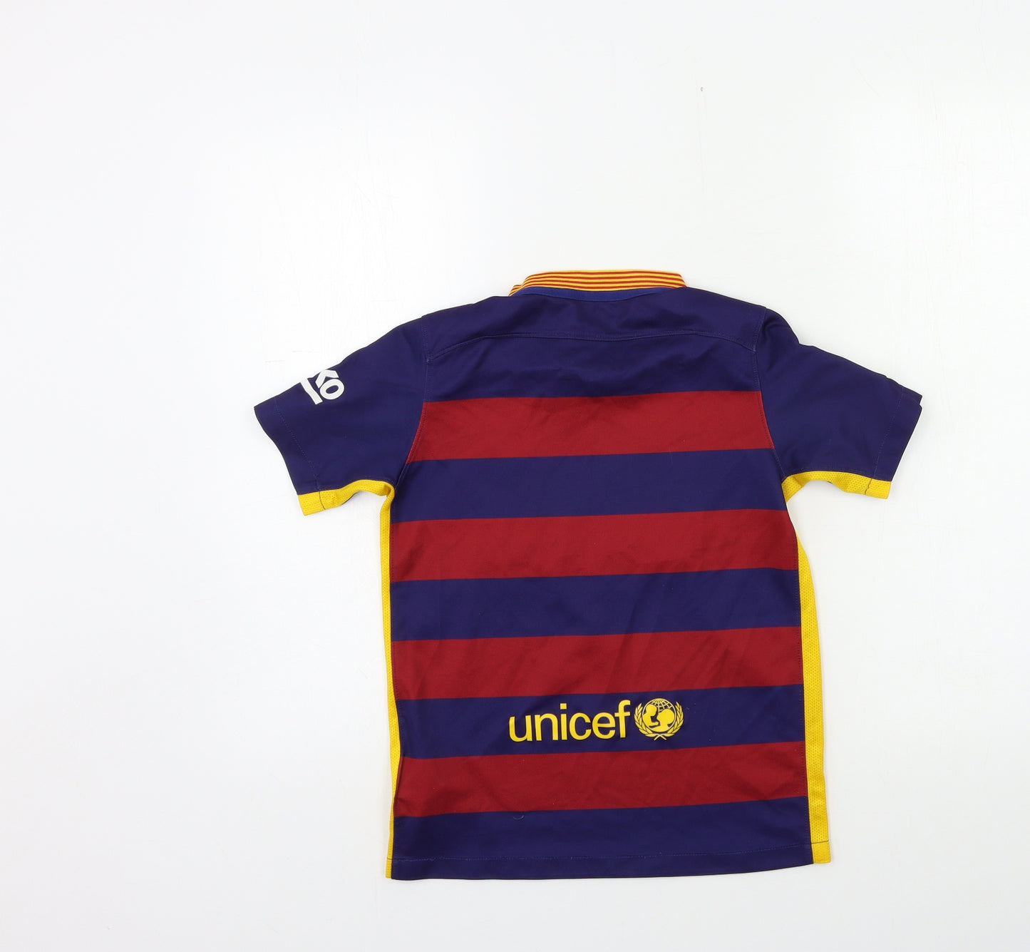 FC Barcelona Boys Red Striped  Basic T-Shirt Size 8-9 Years