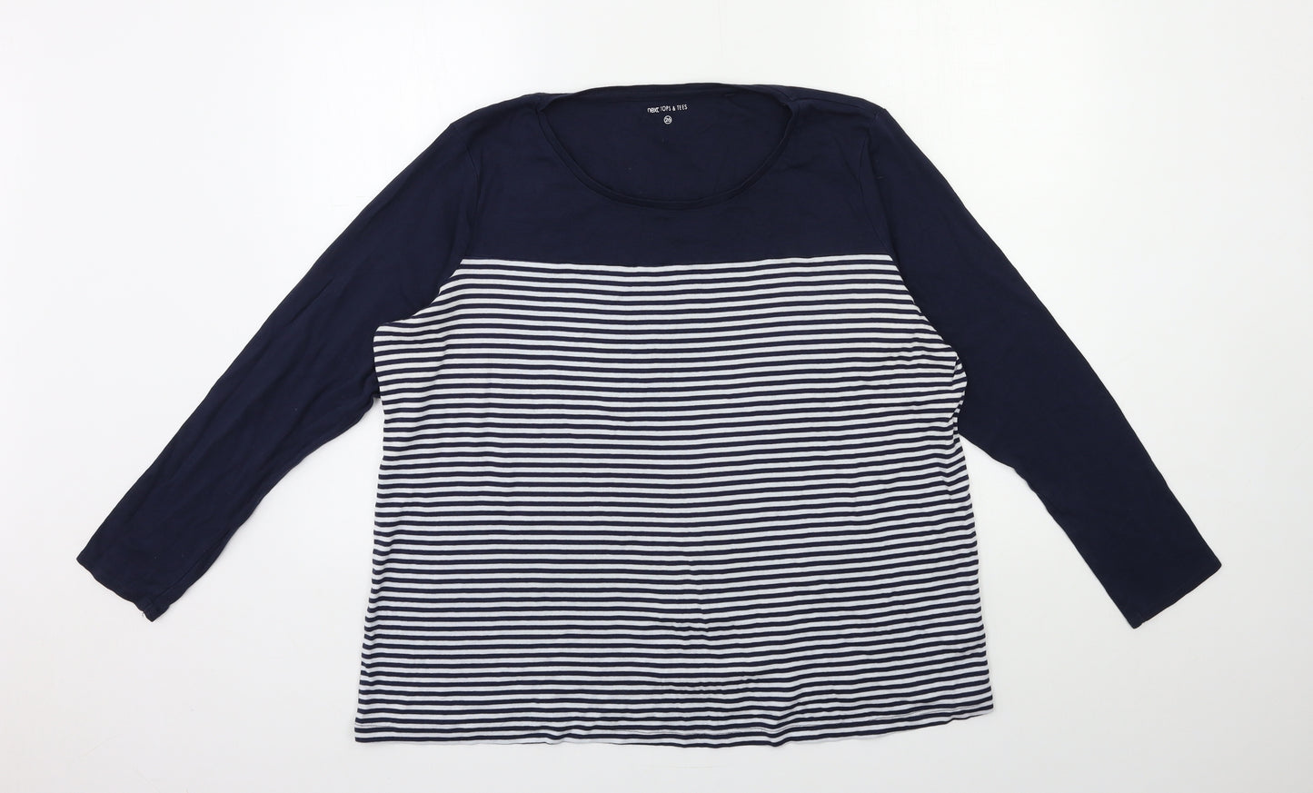 NEXT Womens Blue Striped  Basic T-Shirt Size 26