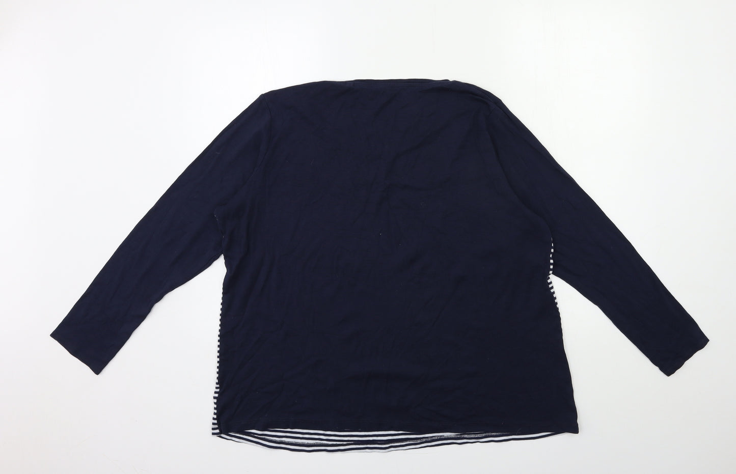 NEXT Womens Blue Striped  Basic T-Shirt Size 26