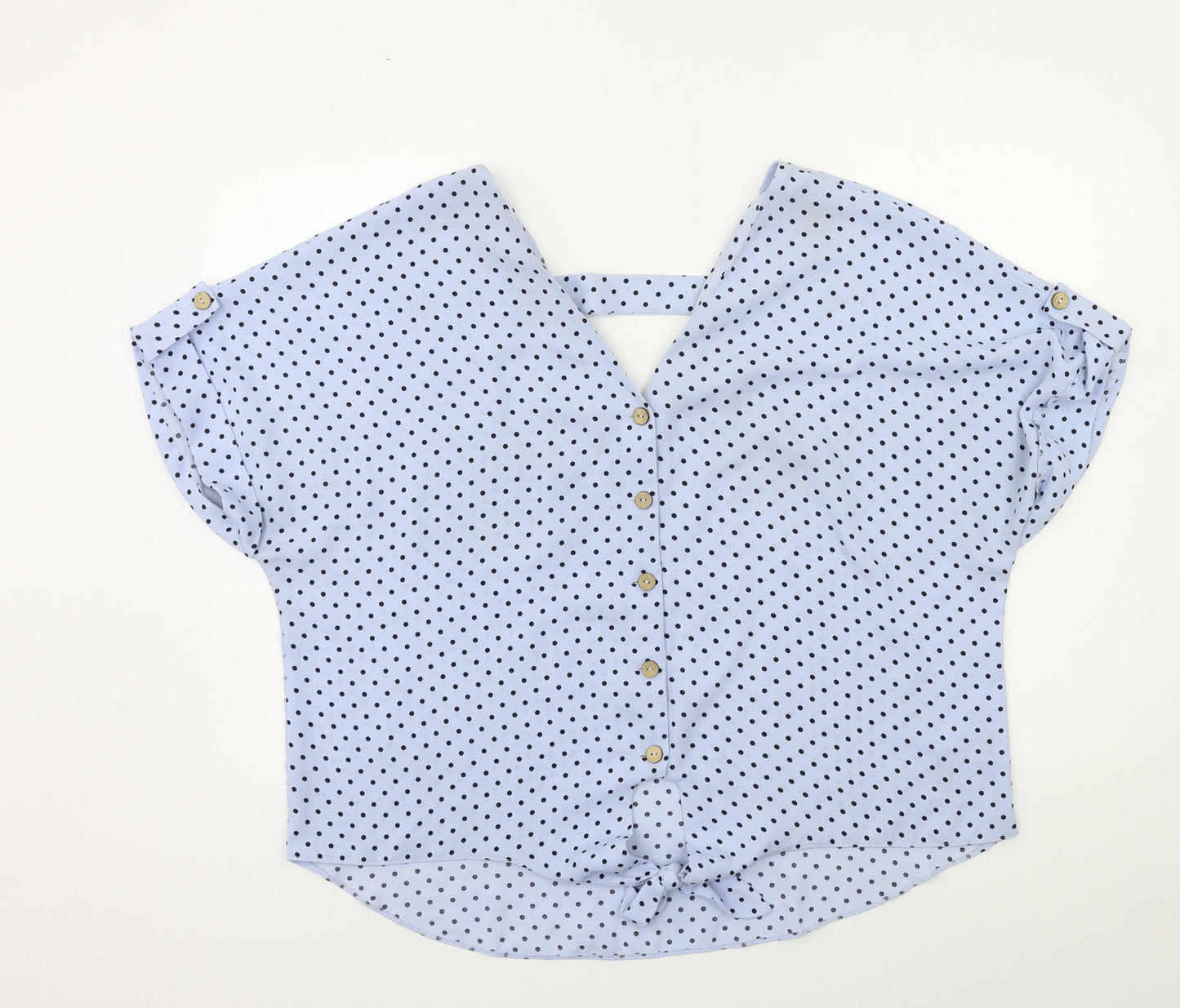 George Womens Blue Polka Dot  Basic Blouse Size 18