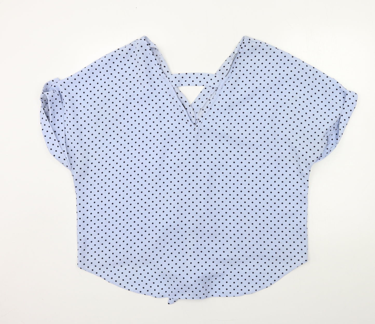 George Womens Blue Polka Dot  Basic Blouse Size 18
