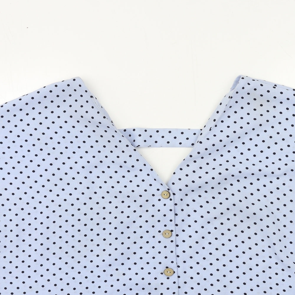 George Womens Blue Polka Dot  Basic Blouse Size 18