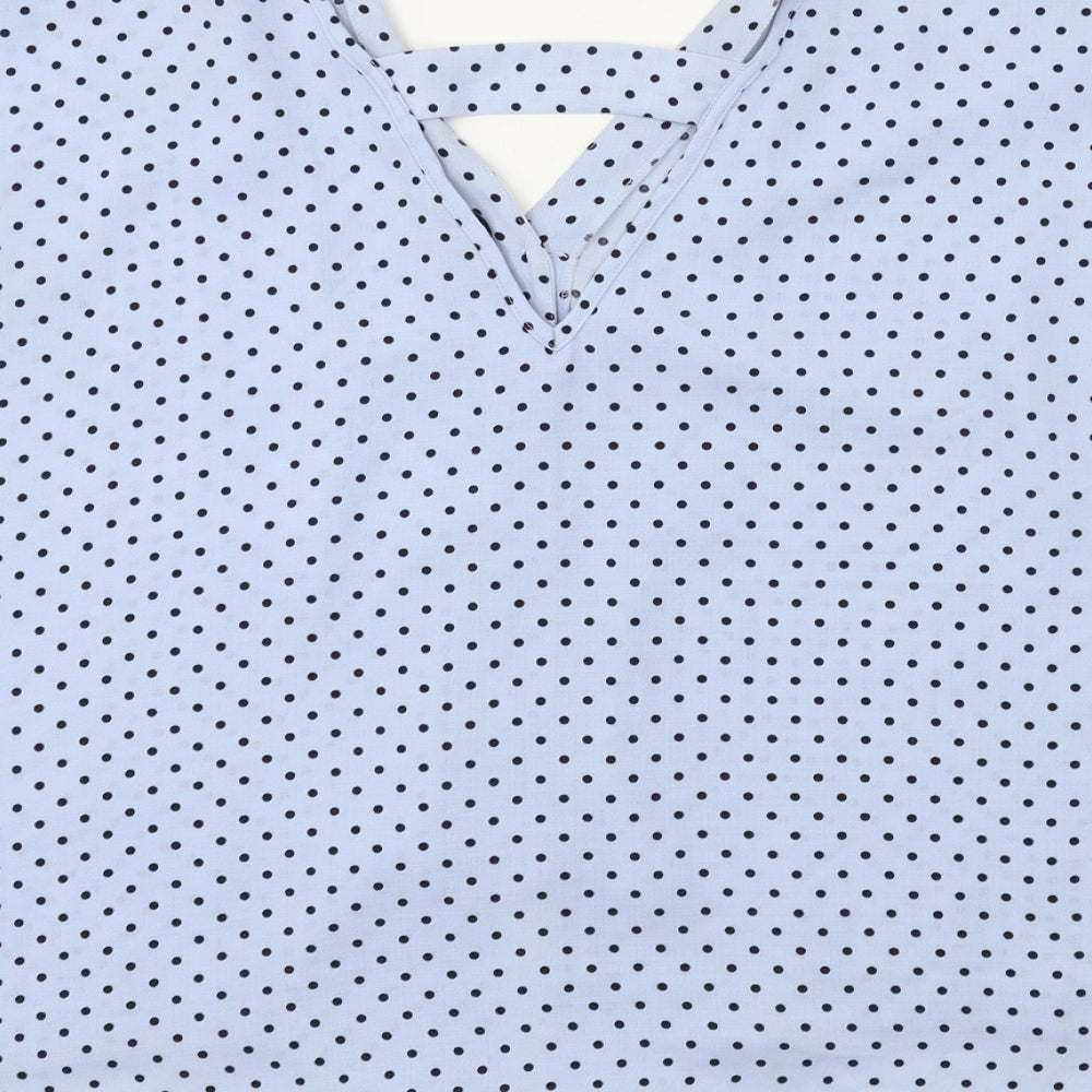 George Womens Blue Polka Dot  Basic Blouse Size 18