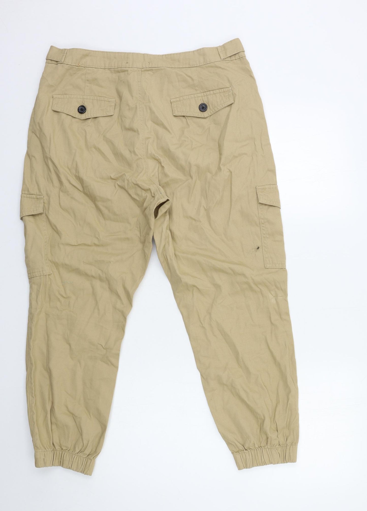 Primark Womens Beige   Cargo Trousers Size 14 L25 in