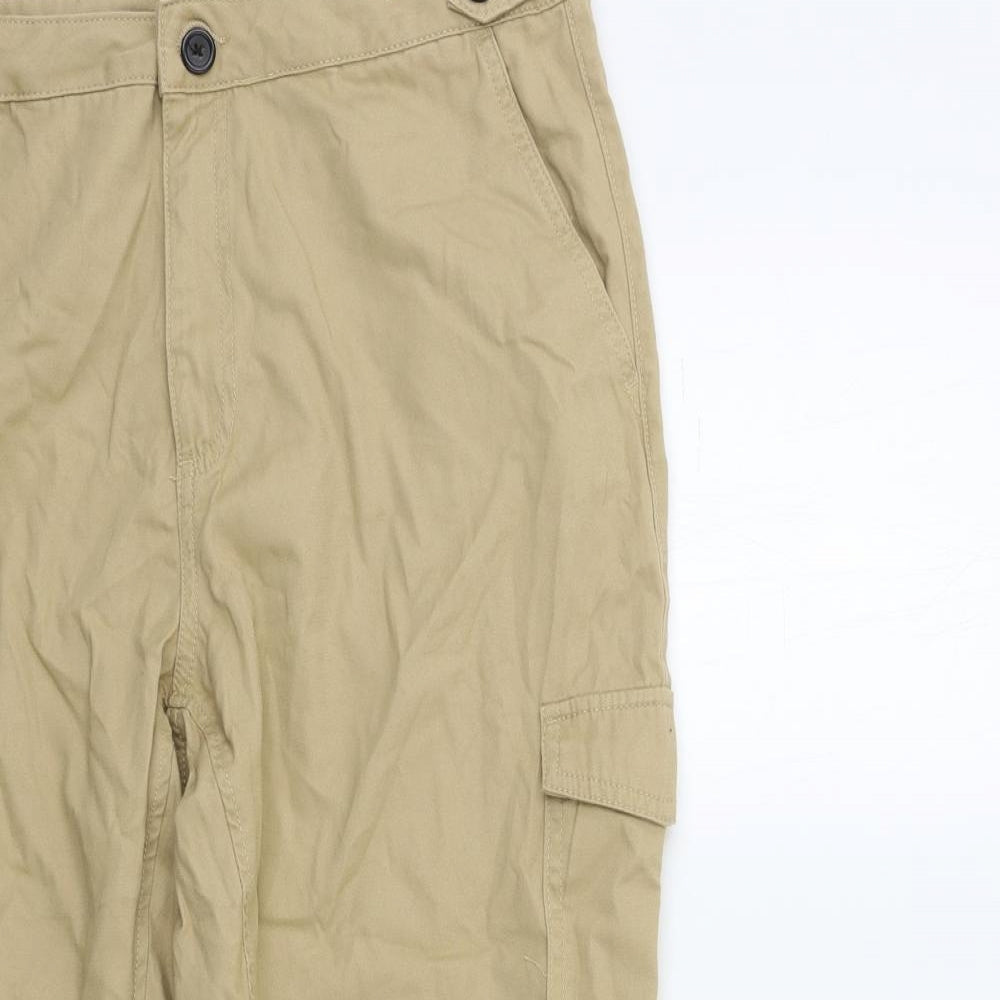 Primark Womens Beige   Cargo Trousers Size 14 L25 in