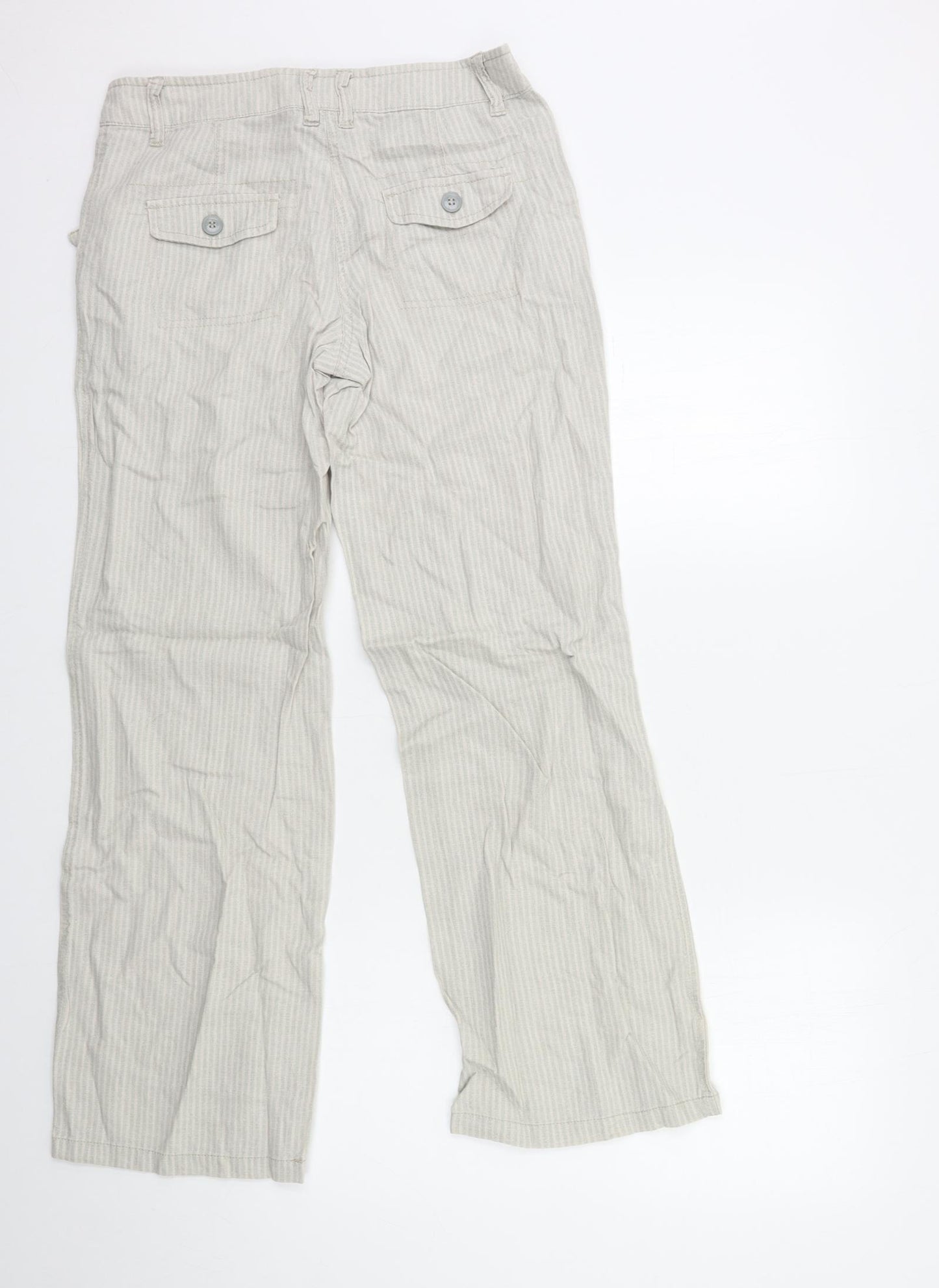 NEXT Womens Grey Striped  Trousers  Size 6 L29 in