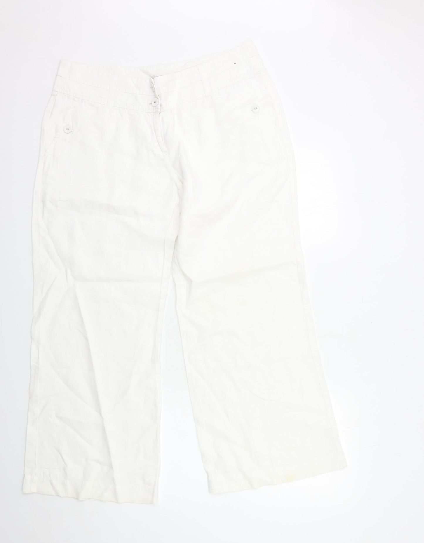 Monsoon Womens White   Trousers  Size 16 L28 in