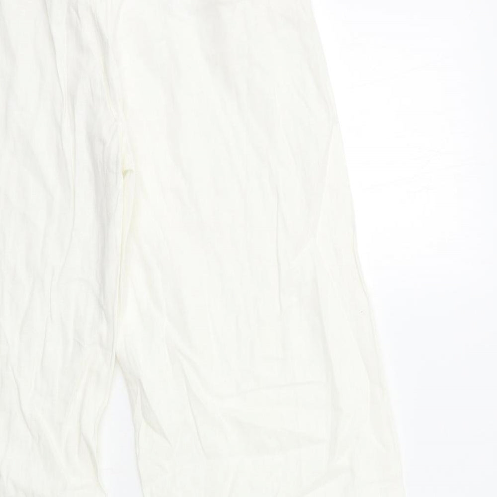 Peacocks Womens White   Trousers  Size 12 L31 in