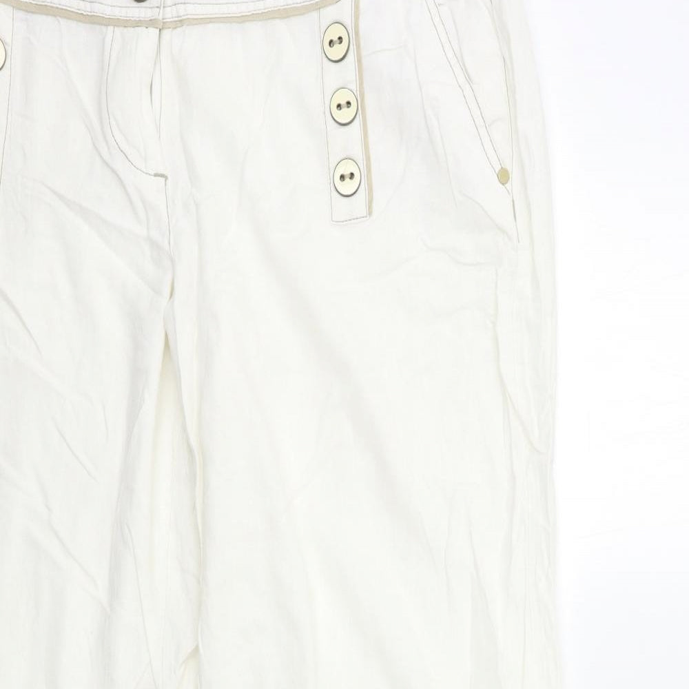 NEXT Womens White   Trousers  Size 16 L30 in
