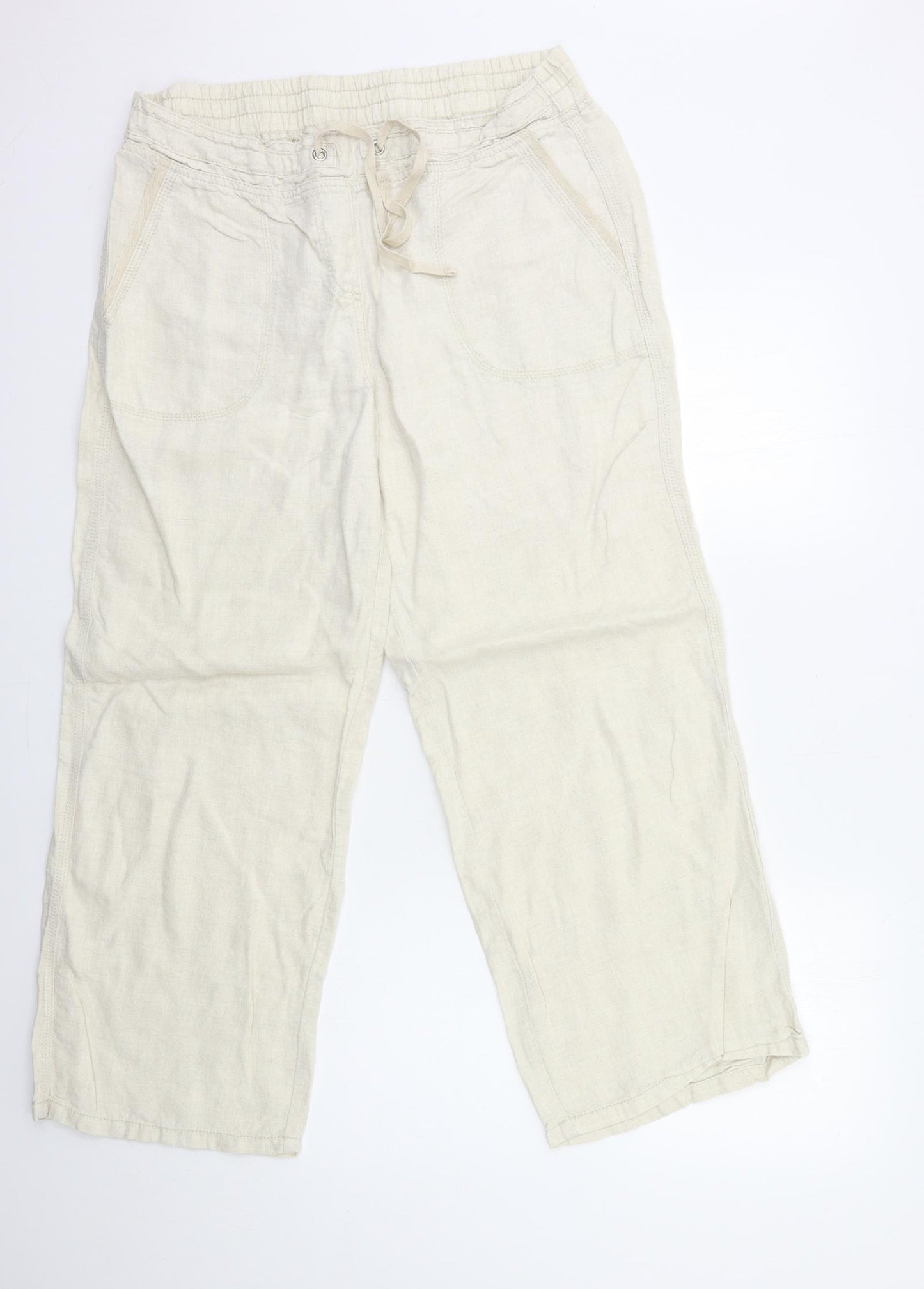 Preworn Womens Beige   Trousers  Size 32 in L28 in