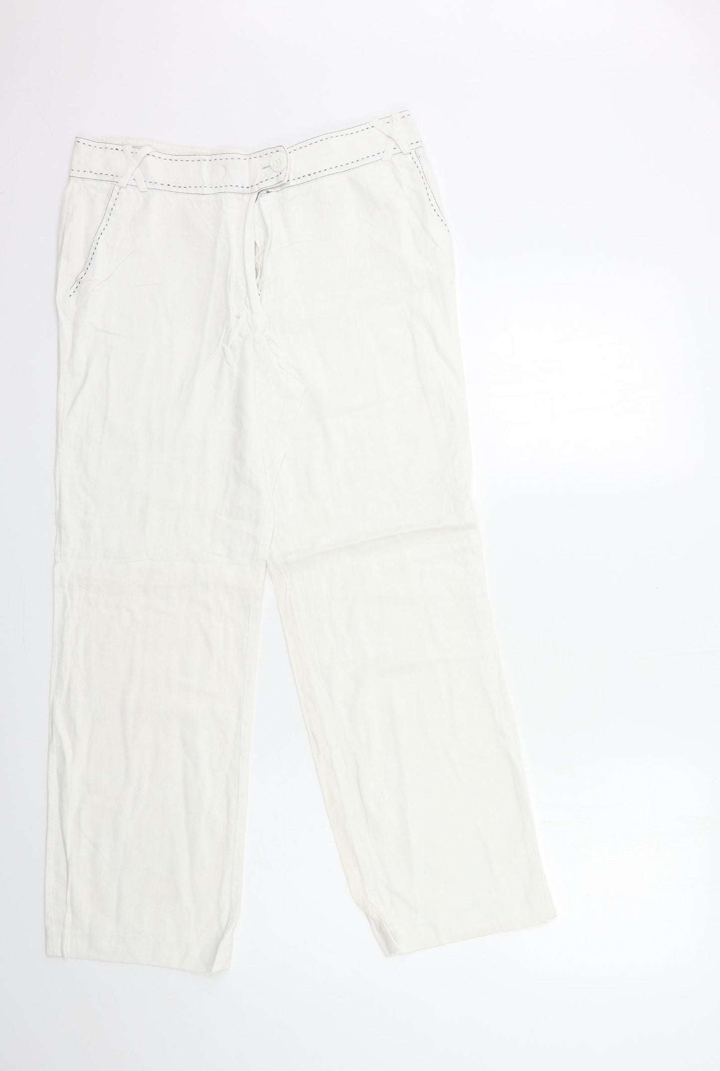 SAPHIRE SKY Womens White   Trousers  Size 12 L29 in