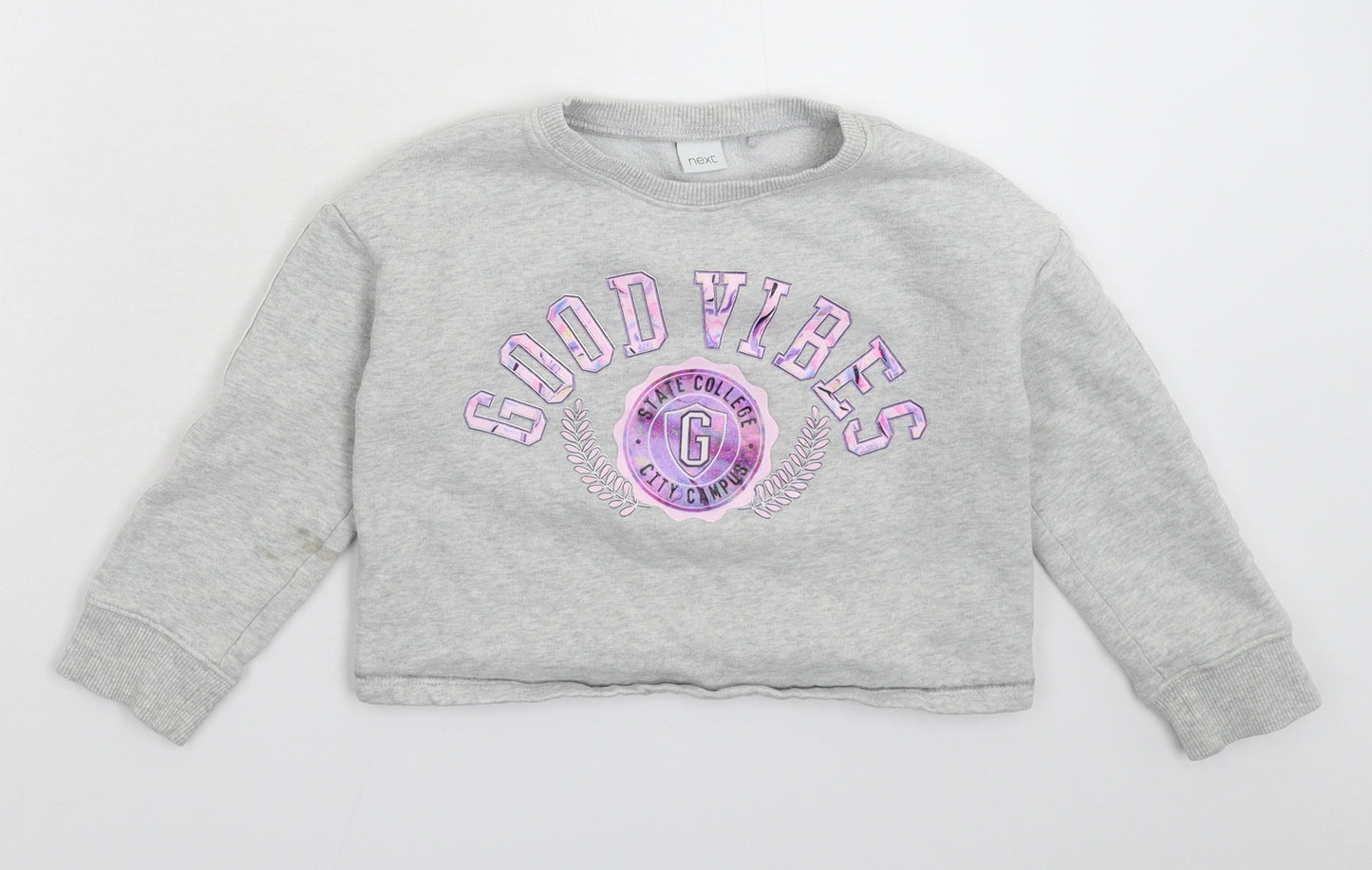 NEXT Girls Grey   Pullover Sweatshirt Size 6 Years