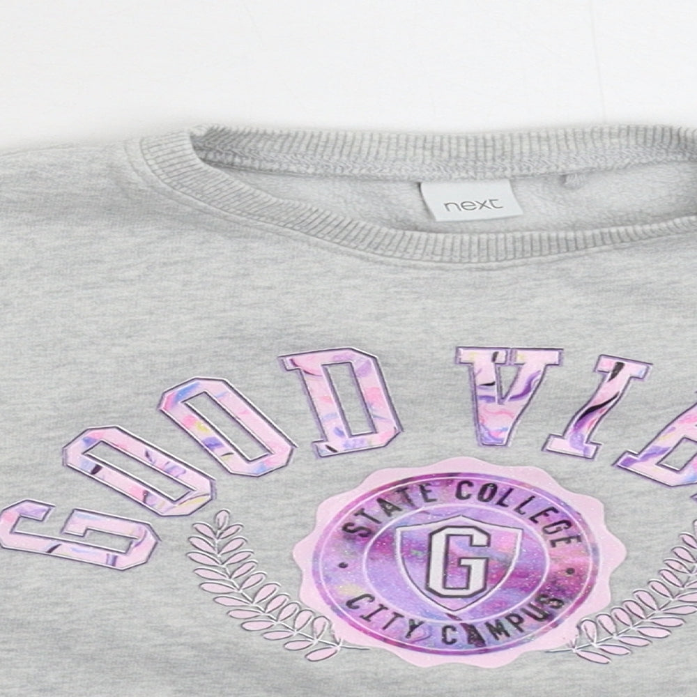 NEXT Girls Grey   Pullover Sweatshirt Size 6 Years