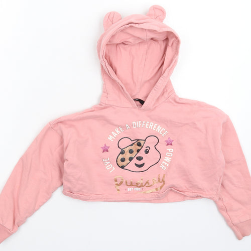 George Girls Pink   Pullover Hoodie Size 5-6 Years  - Crop