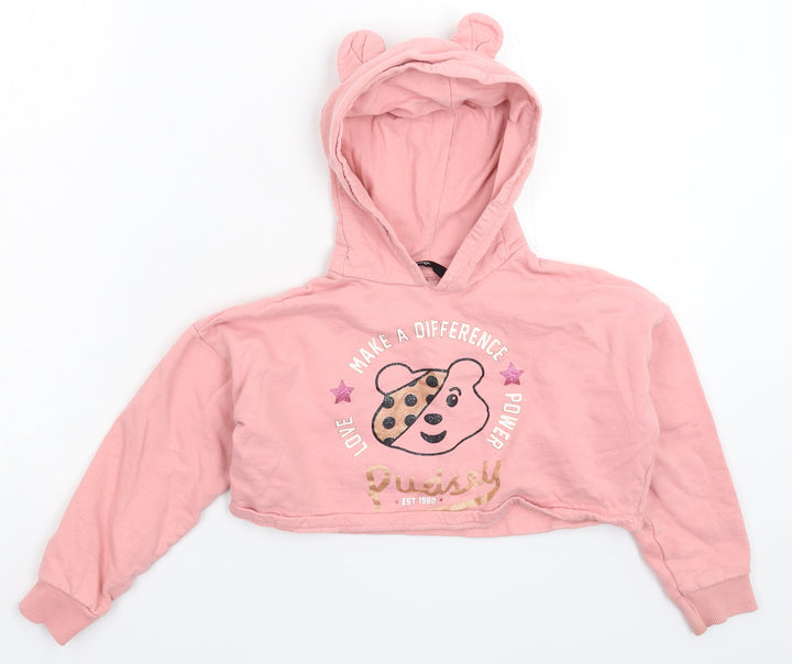 George Girls Pink Pullover Hoodie Size 5-6 Years - Crop