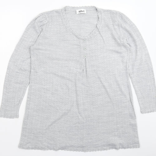 Afibel Womens Grey  Knit Pullover Jumper Size 18