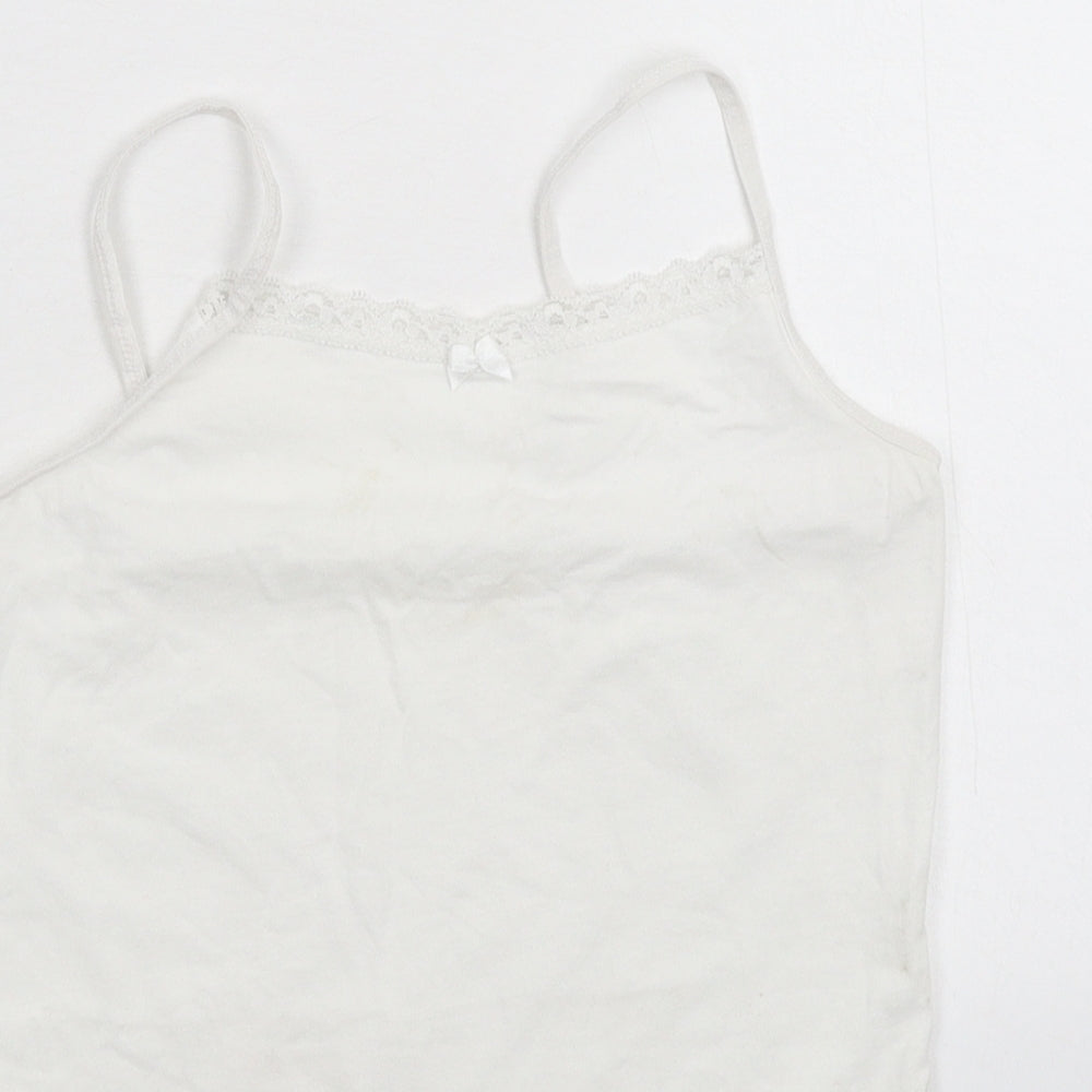 F&F Girls White   Basic Tank Size 13-14 Years