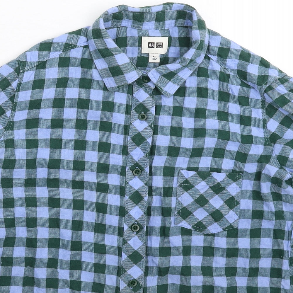 Uniqlo Womens Multicoloured Check Knit Cardigan Jumper Size XS