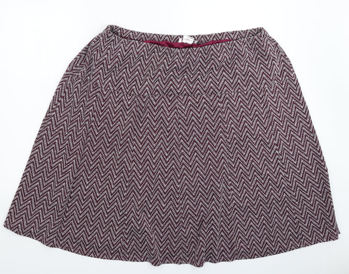 Afibel Womens Multicoloured Geometric A-Line Skirt Size 30