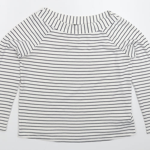 F&F Womens White Striped  Pullover Jumper Size 14