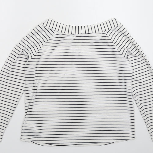 F&F Womens White Striped  Pullover Jumper Size 14