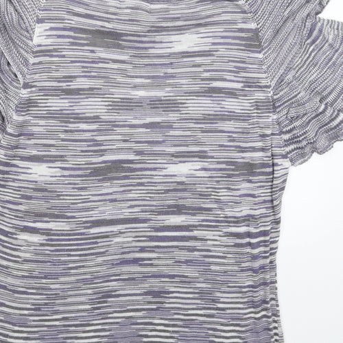 Et Vous Womens Grey Striped Knit Pullover Jumper Size 18