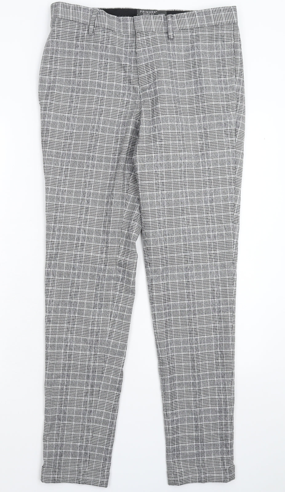 Primark Mens Grey Check  Dress Pants Trousers Size 30 L32 in