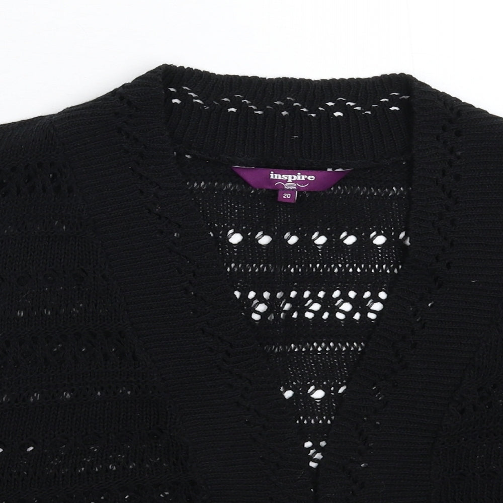 New Look Womens Black  Knit Cardigan Jumper Size 20